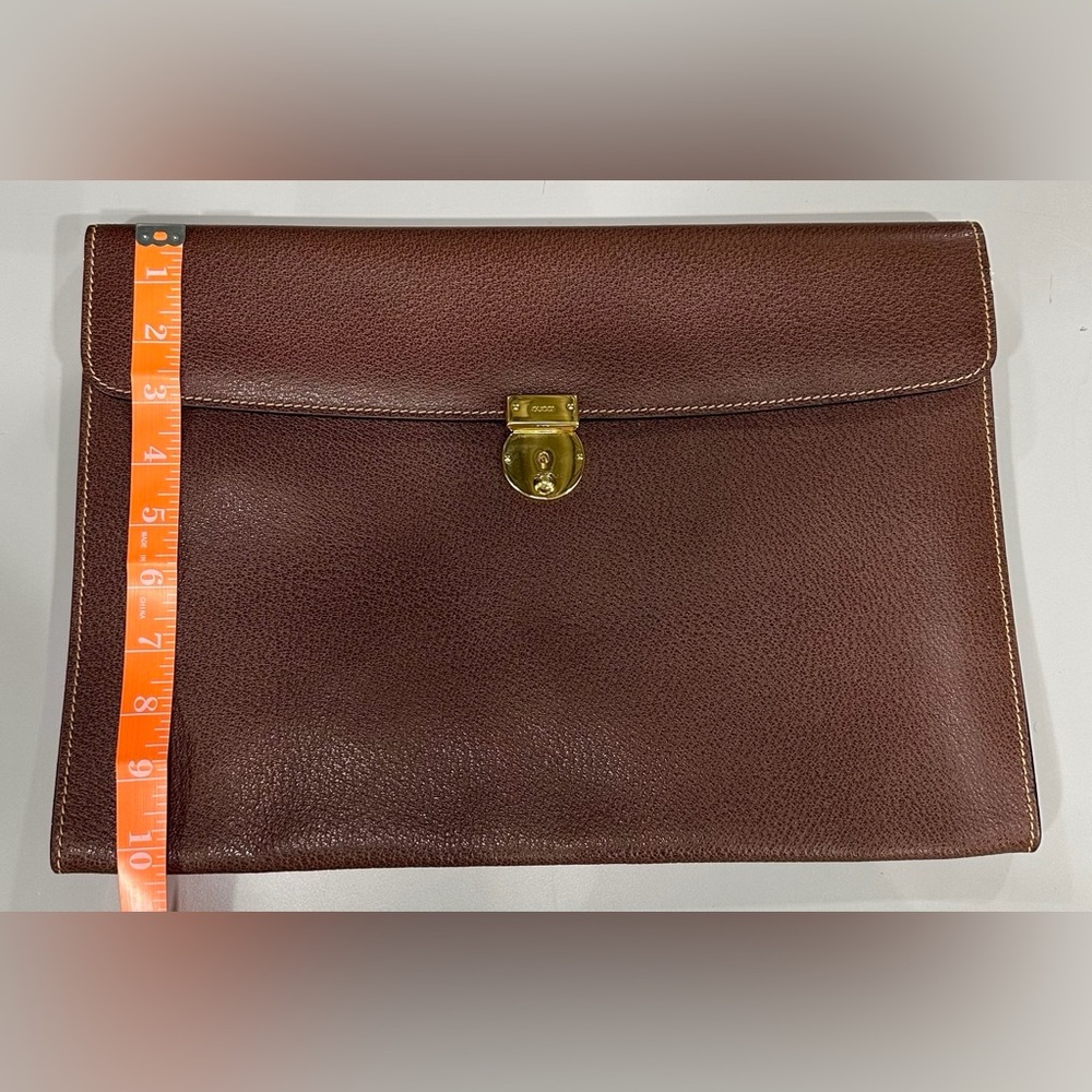 Gucci Brown Leather Document Case - Picture 7 of 8